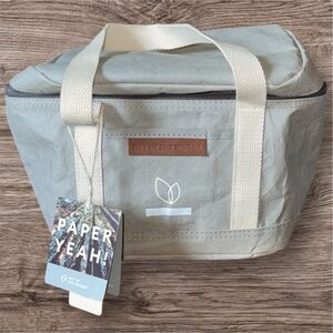 Out Of The Woods Lunch Bag Insulated Inner Net Pocket 11x8x6-1/2 Gray W/tan Stra